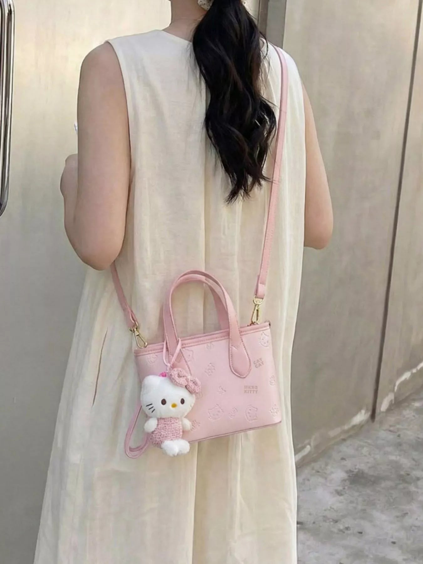 Cat Embossed Crossbody Bag