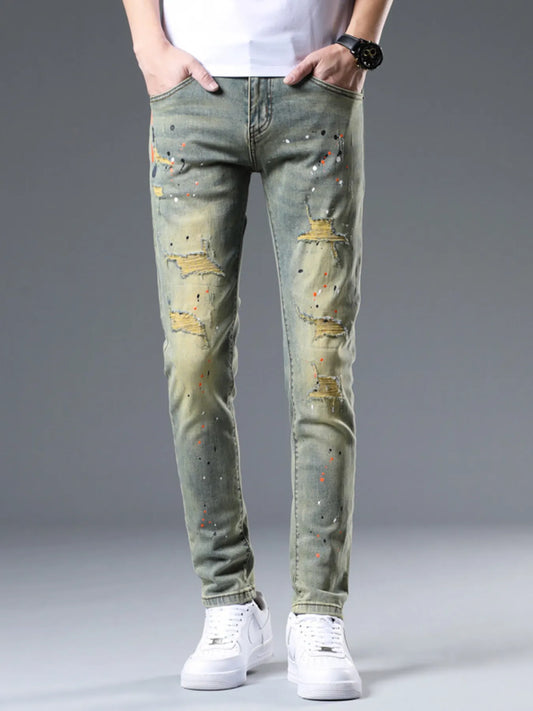 Men's Distressed Slim Fit Jeans