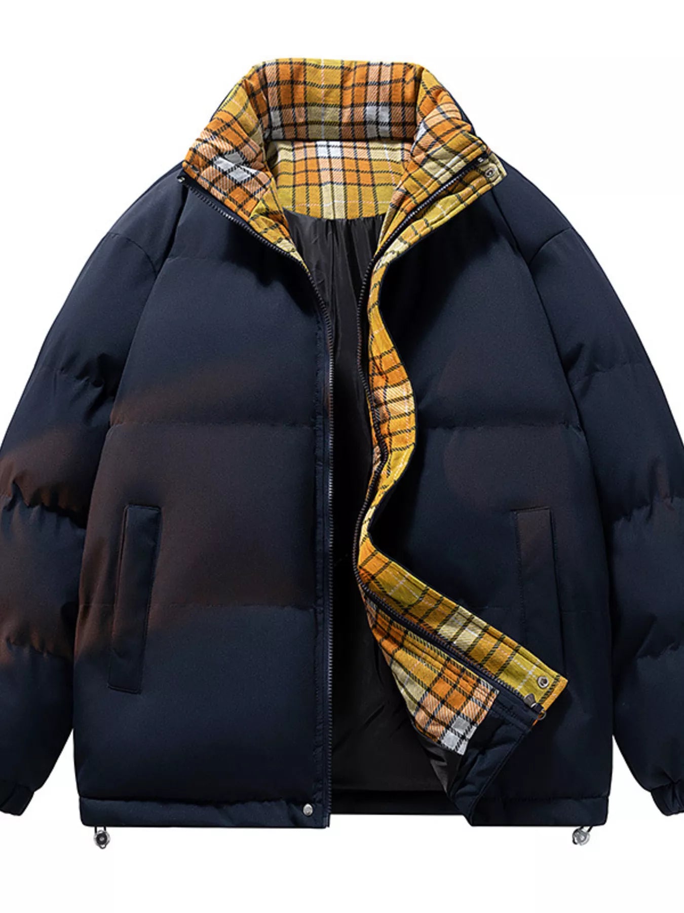 Men's Full Size Zip Up Padded Winter Coat Plus Size