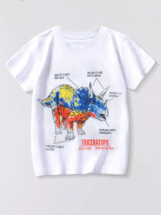 Children's Dinosaur Triceratops Graphic T-Shirt