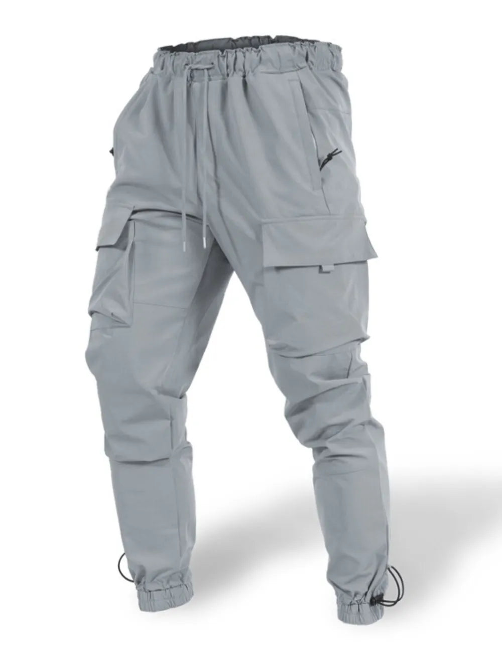 Men's Plus Size Drawstring Pants with Cargo Pockets