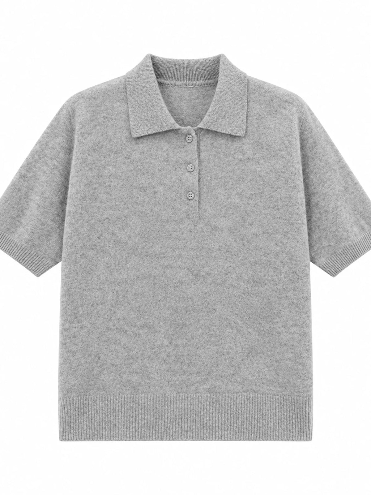 Wool Short-Sleeve knitted Polo Shirt