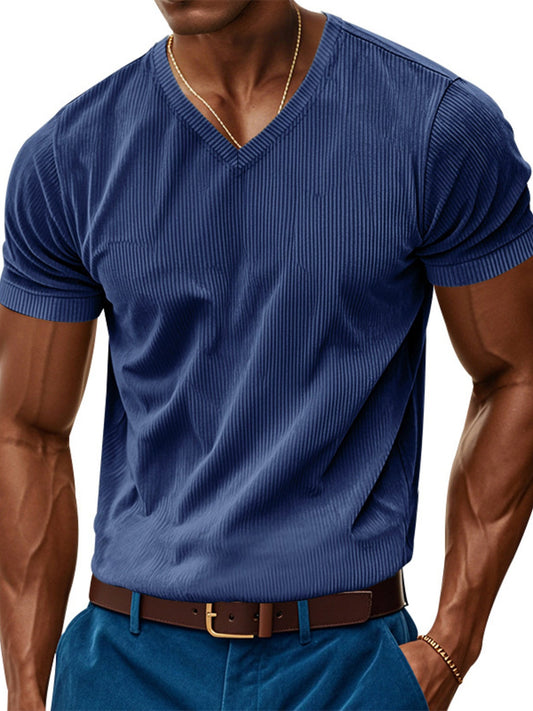 Men's Full Size V-Neck Slim Fit T-Shirt Plus Size