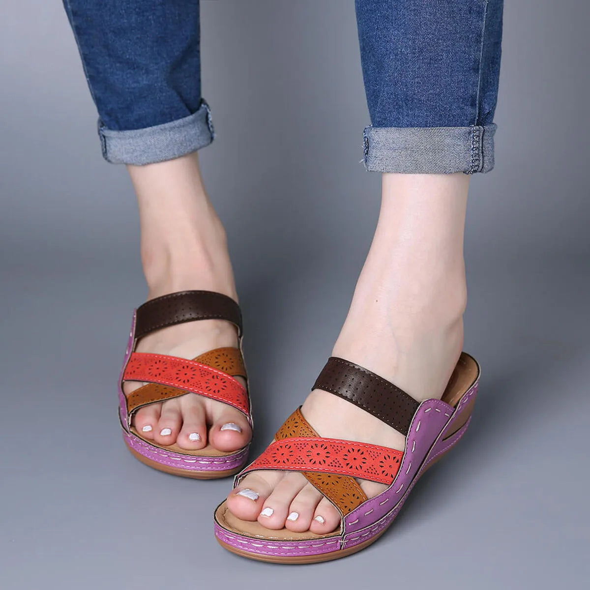 Crisscross Casual Wedge Sandals