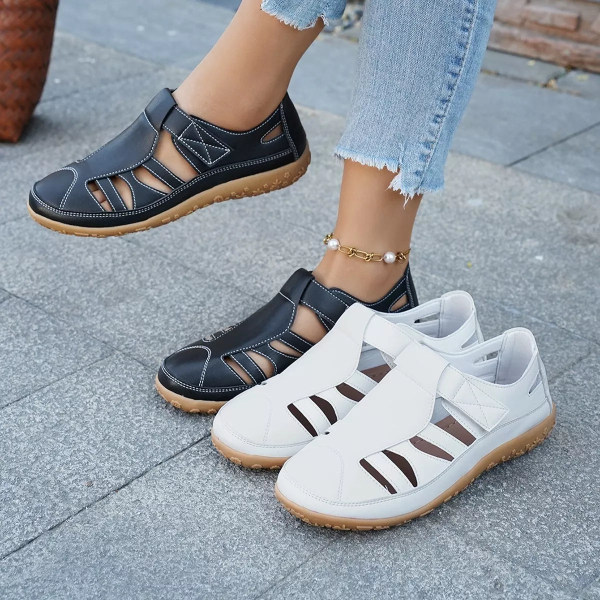 Round Toe Cutout Sandals