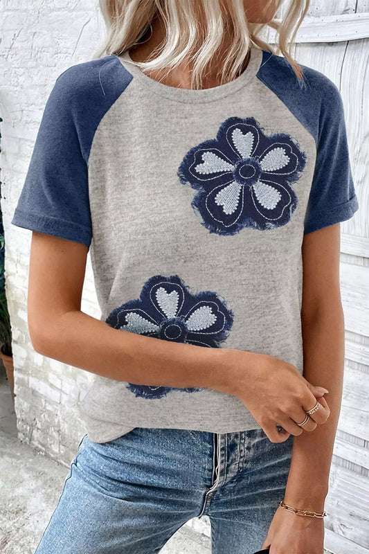 Floral Raglan Sleeve T-Shirt