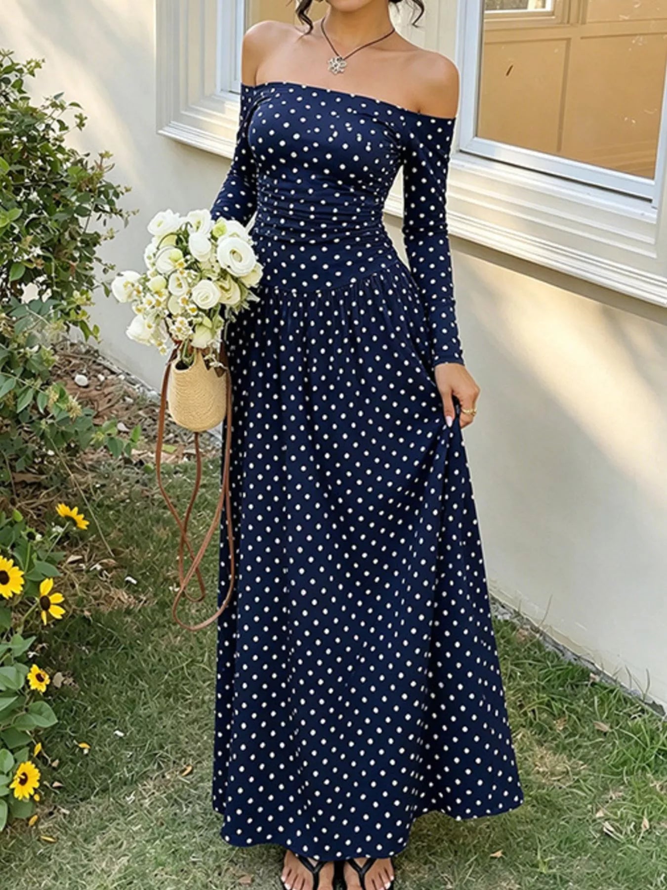 Off-the-Shoulder Maxi Dress