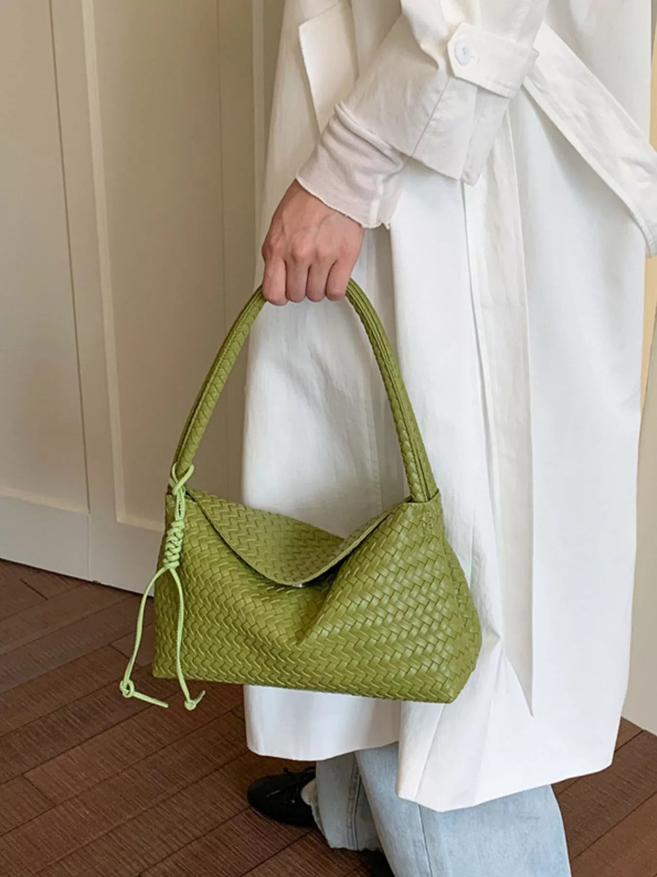 Woven Leather Shoulder Bag