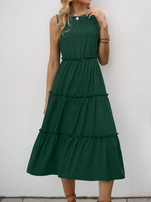 Frill Tiered Midi Dress