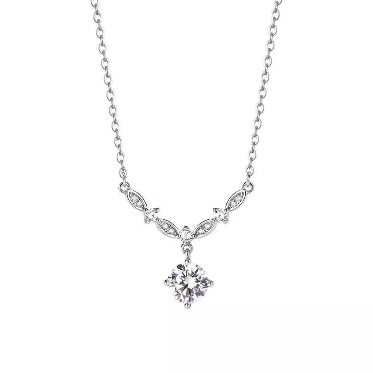 925 Sterling Silver Zircon Pendant Necklace