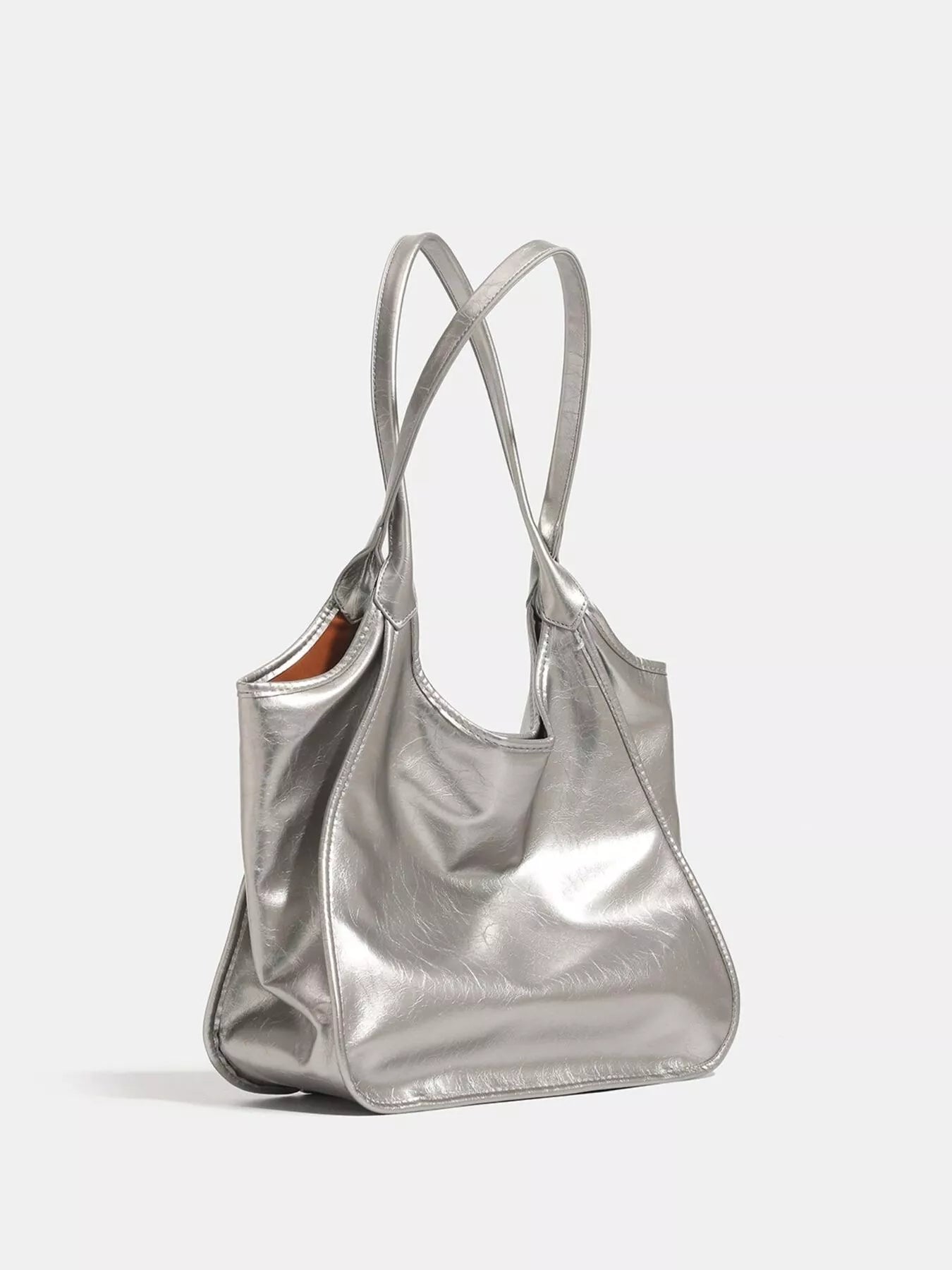 Metallic PU Leather Tote Bag