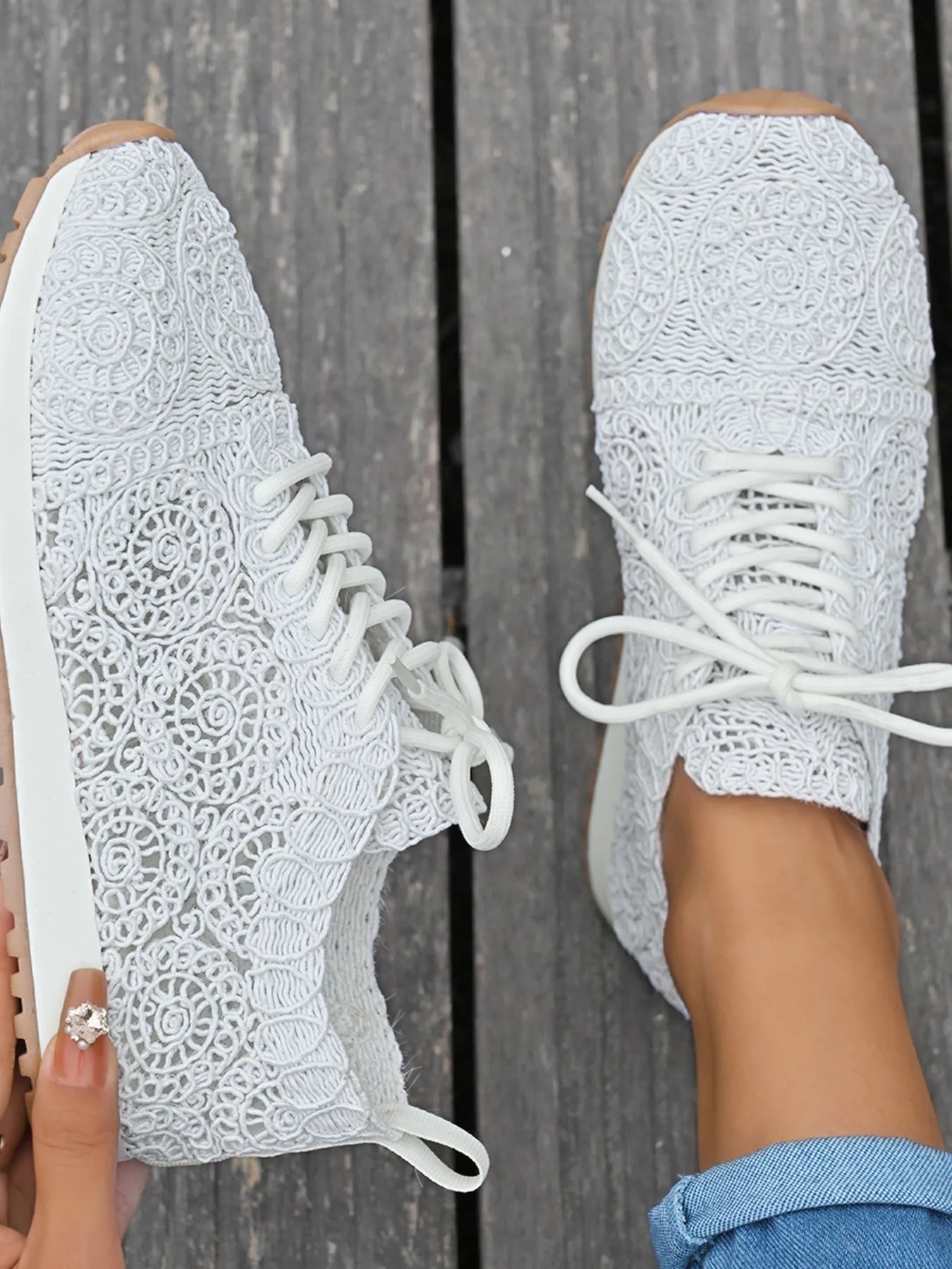 Mesh Lace Up Sneakers