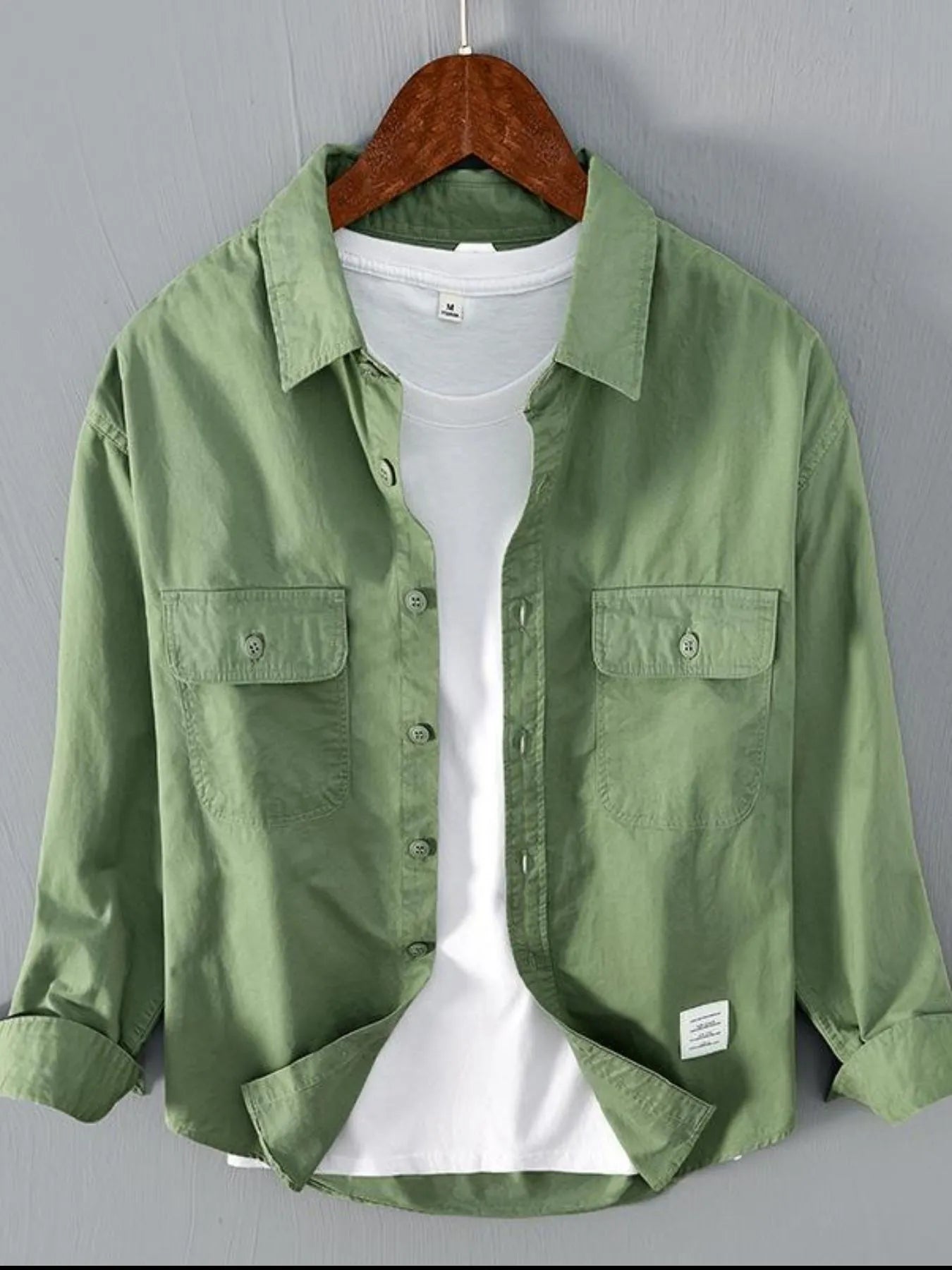 Men's Plus Size Button Up Long Sleeve Shirt