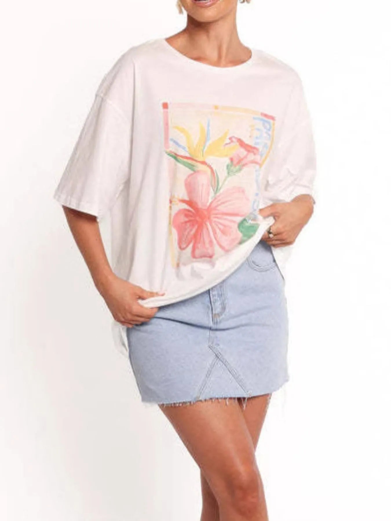 Graphic Round Neck Short Sleeve T-Shirt