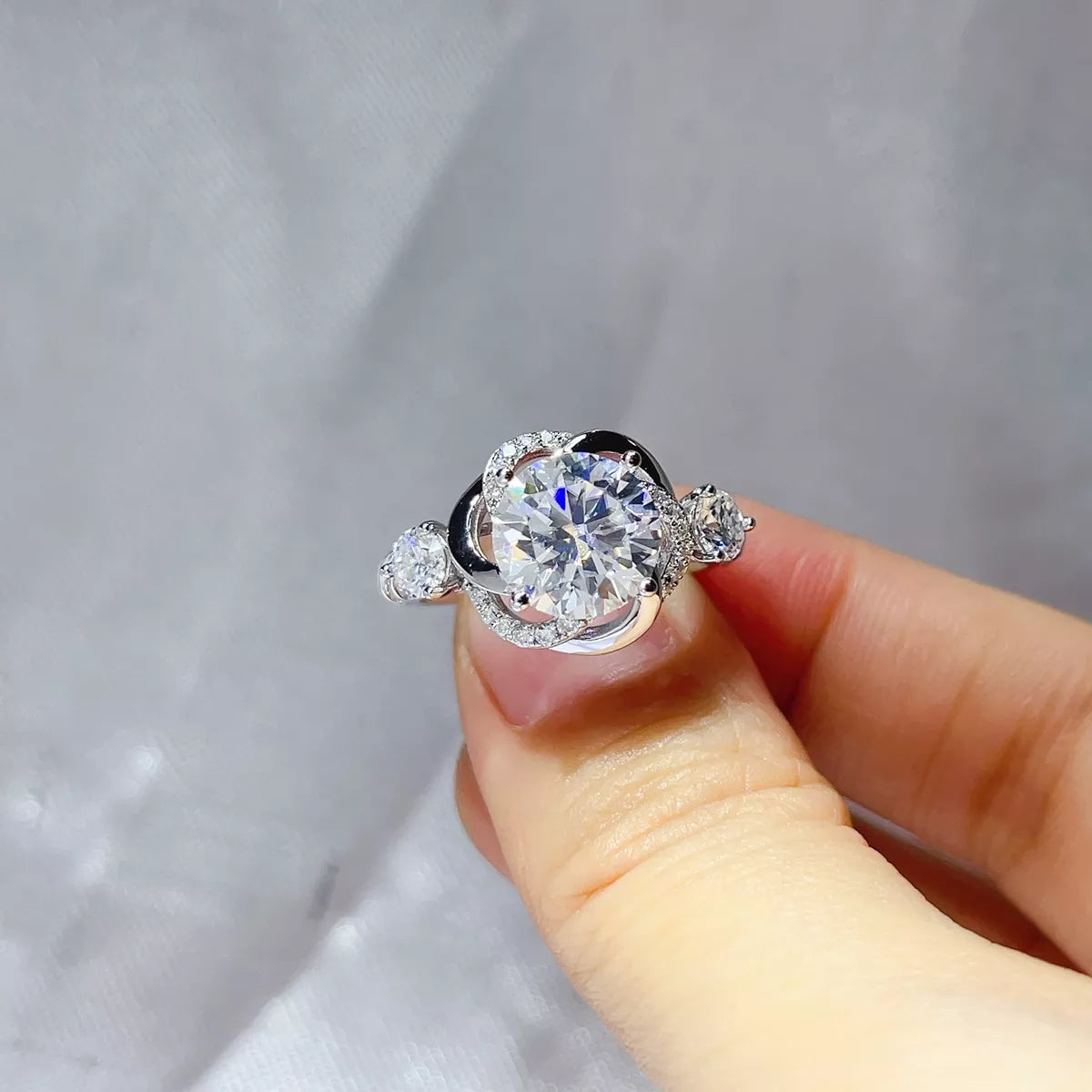 3 Carat 925 Sterling Silver Moissanite Ring