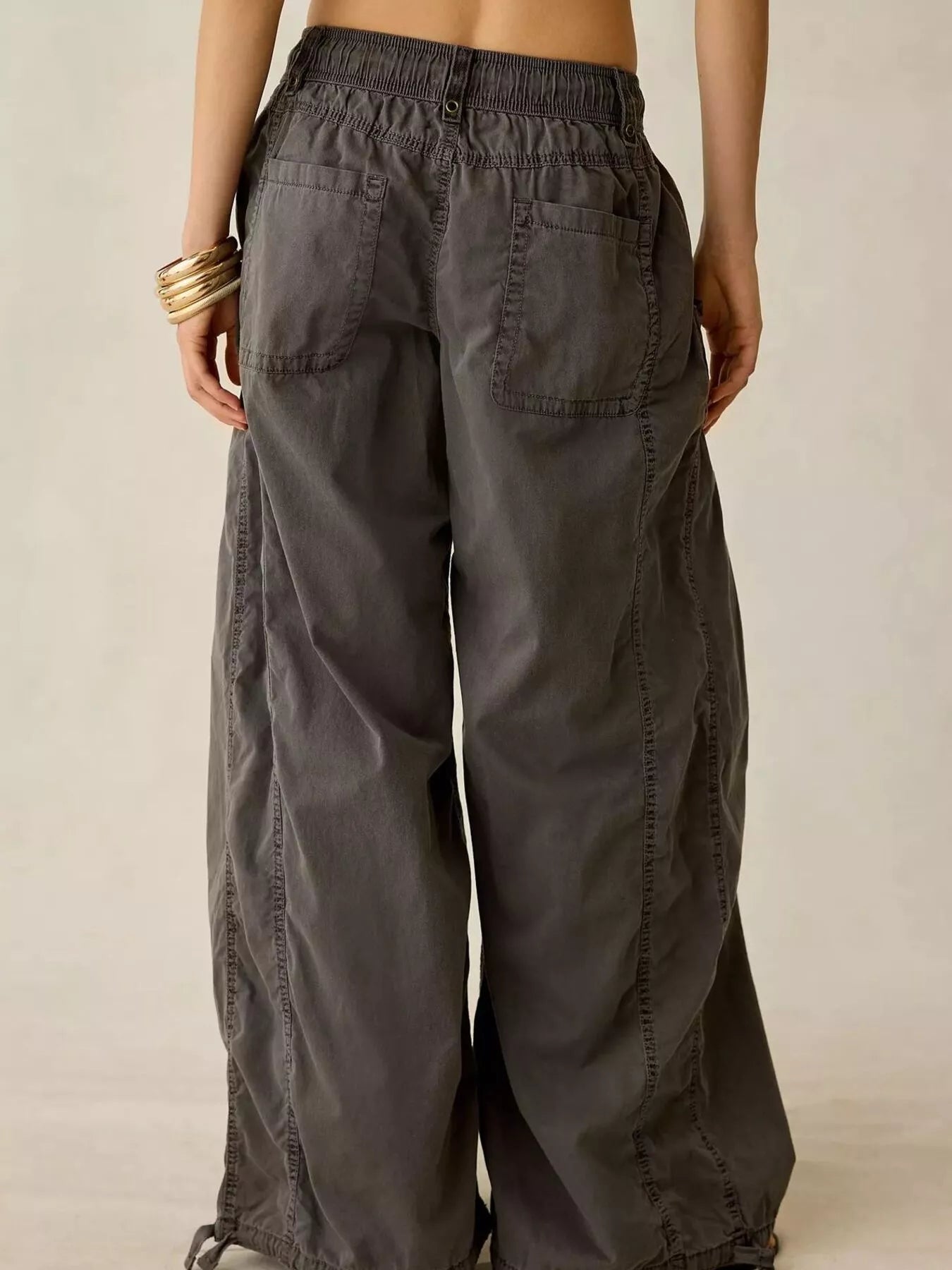 High-Waisted Cargo Wide-Leg Pants