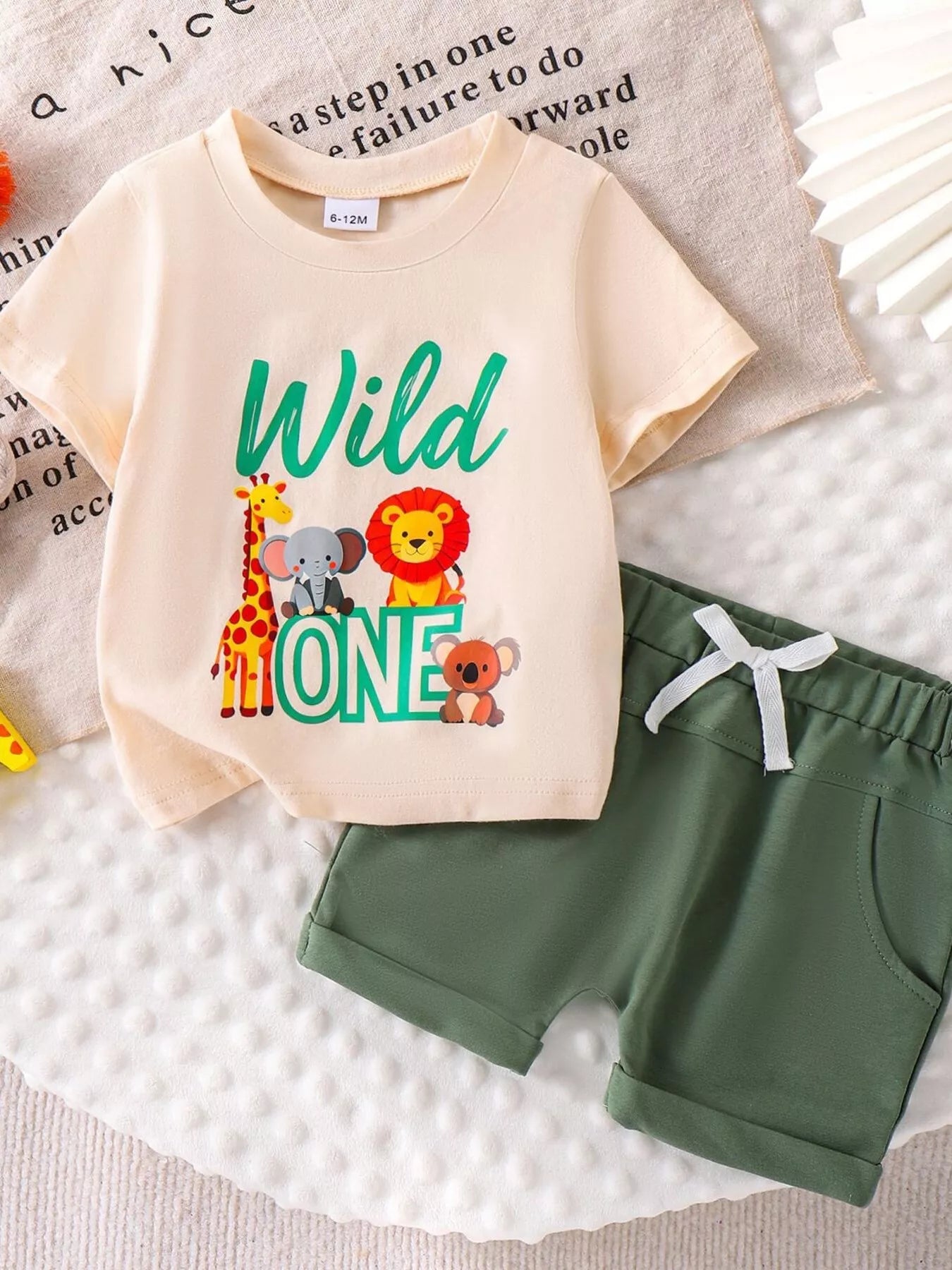 Children's Graphic Round Neck Tee and Shorts Set