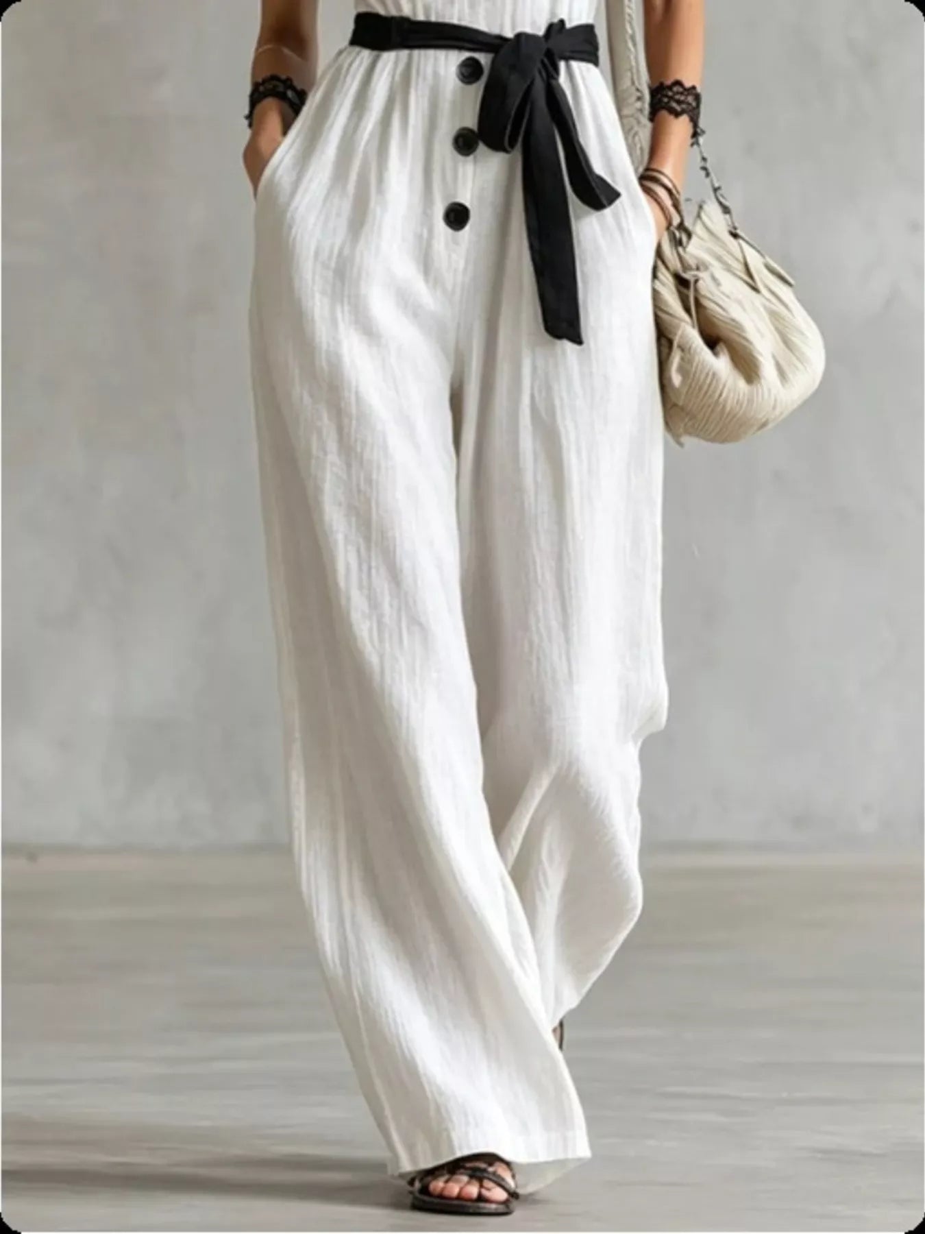 Lace Detail V-Neck Sleeveless Jumpsuit
