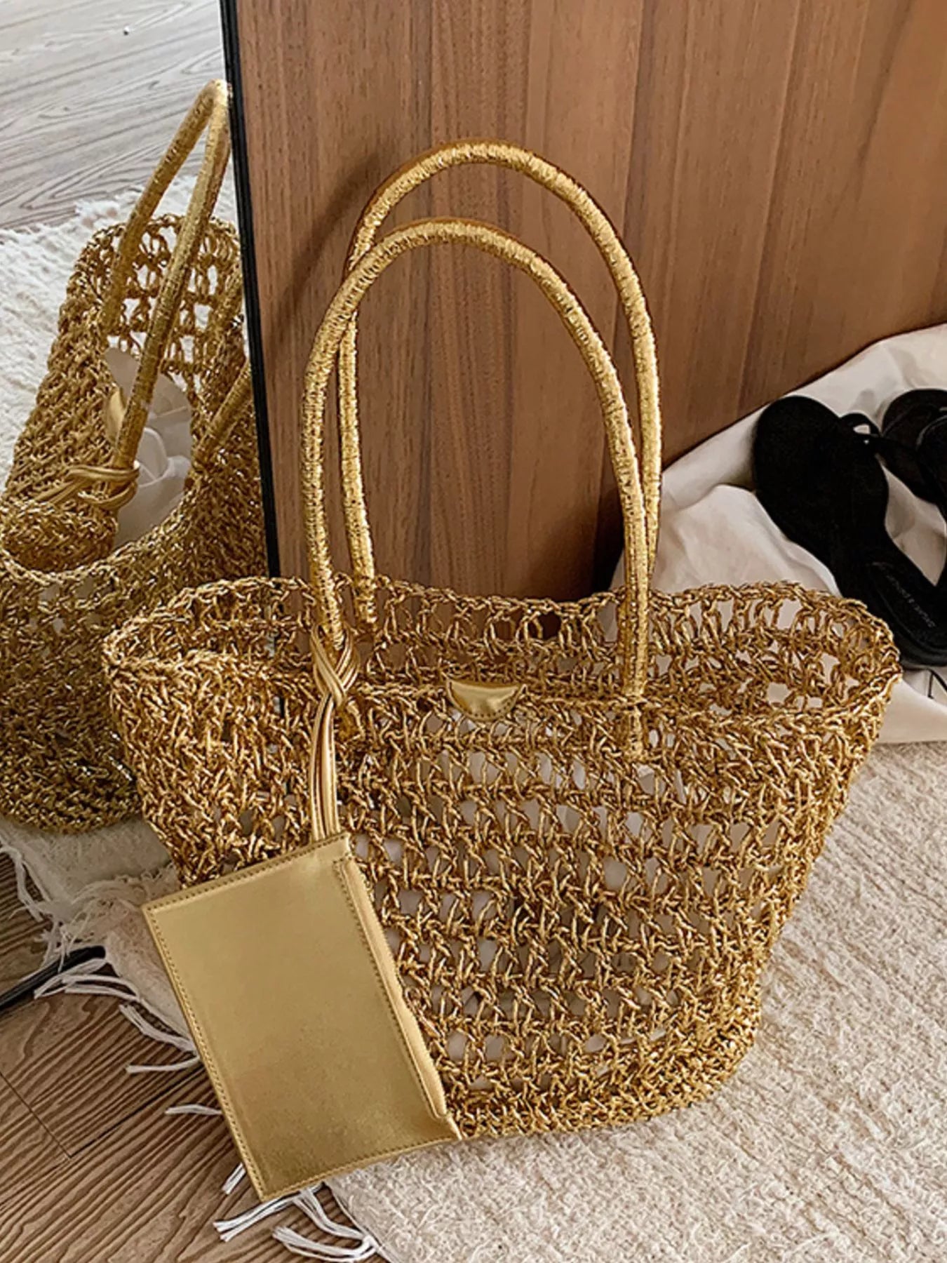 Woven Straw Tote Bag