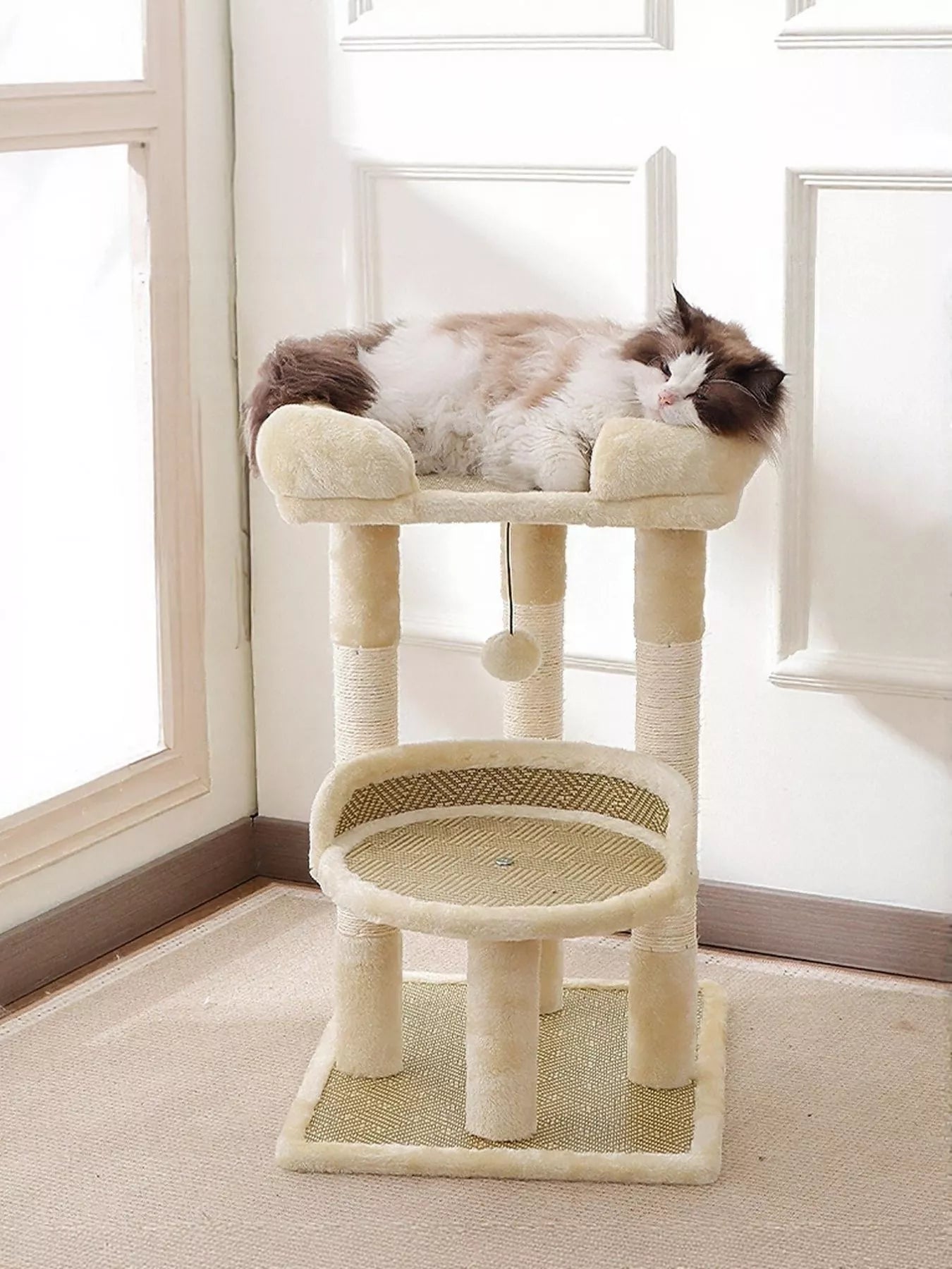 Plush Cat Tree Condo with Scratching Posts
