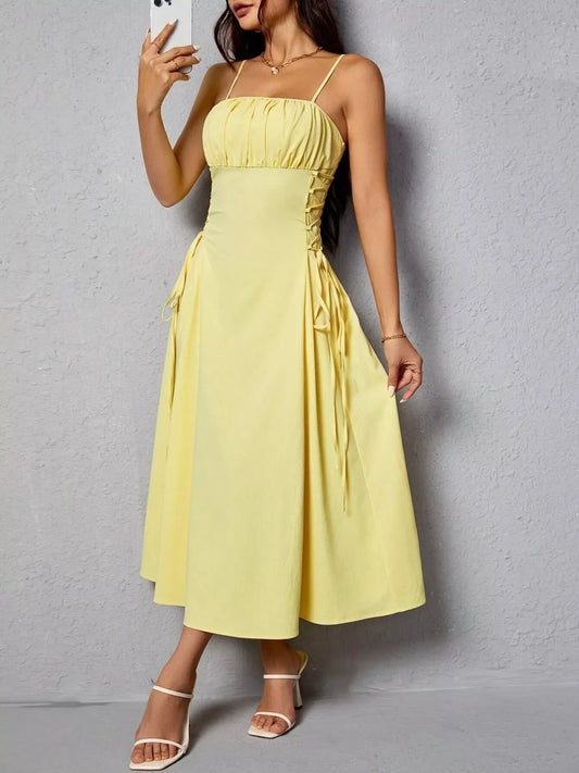 Lace-Up Side A-Line Cami Dress
