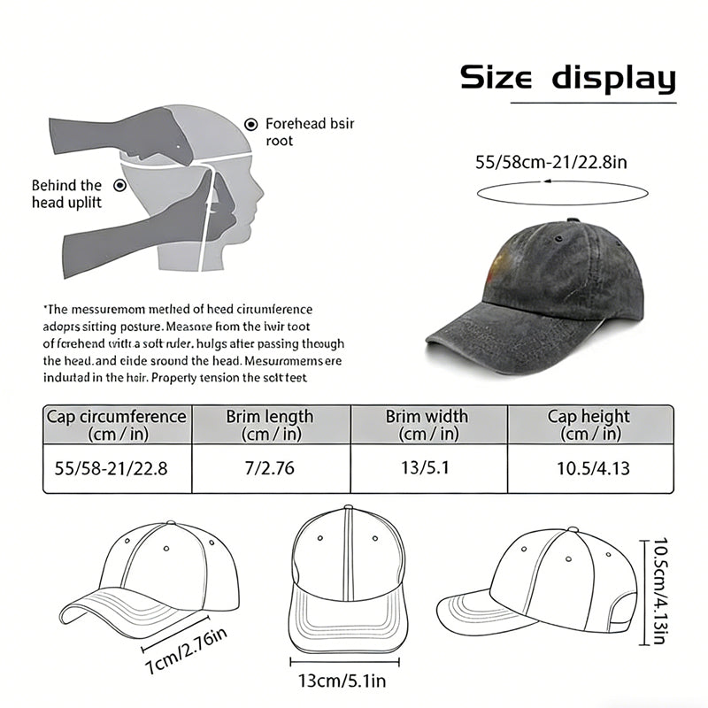 "Thankful Pumpkin" Embroidered Baseball Cap – Vintage Washed Black Hat