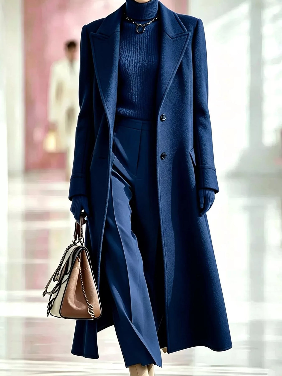 Lapel Collar Longline Coat