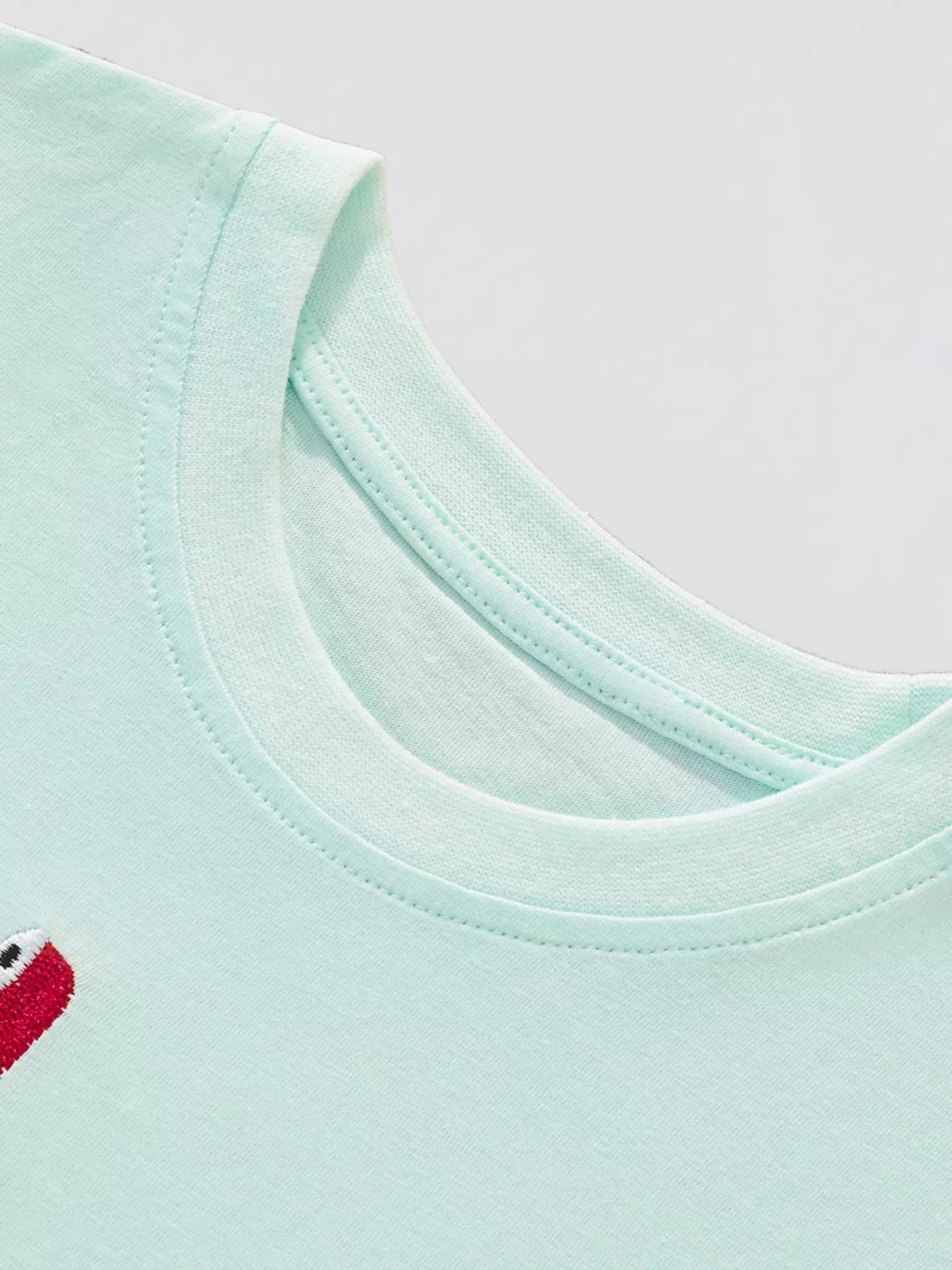 Children's Embroidered Round Neck T-Shirt