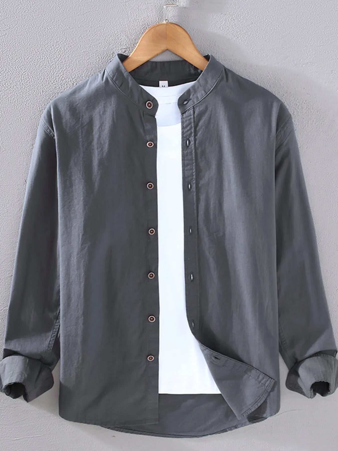 Men's Plus Size Button Up Long Sleeve Shirt