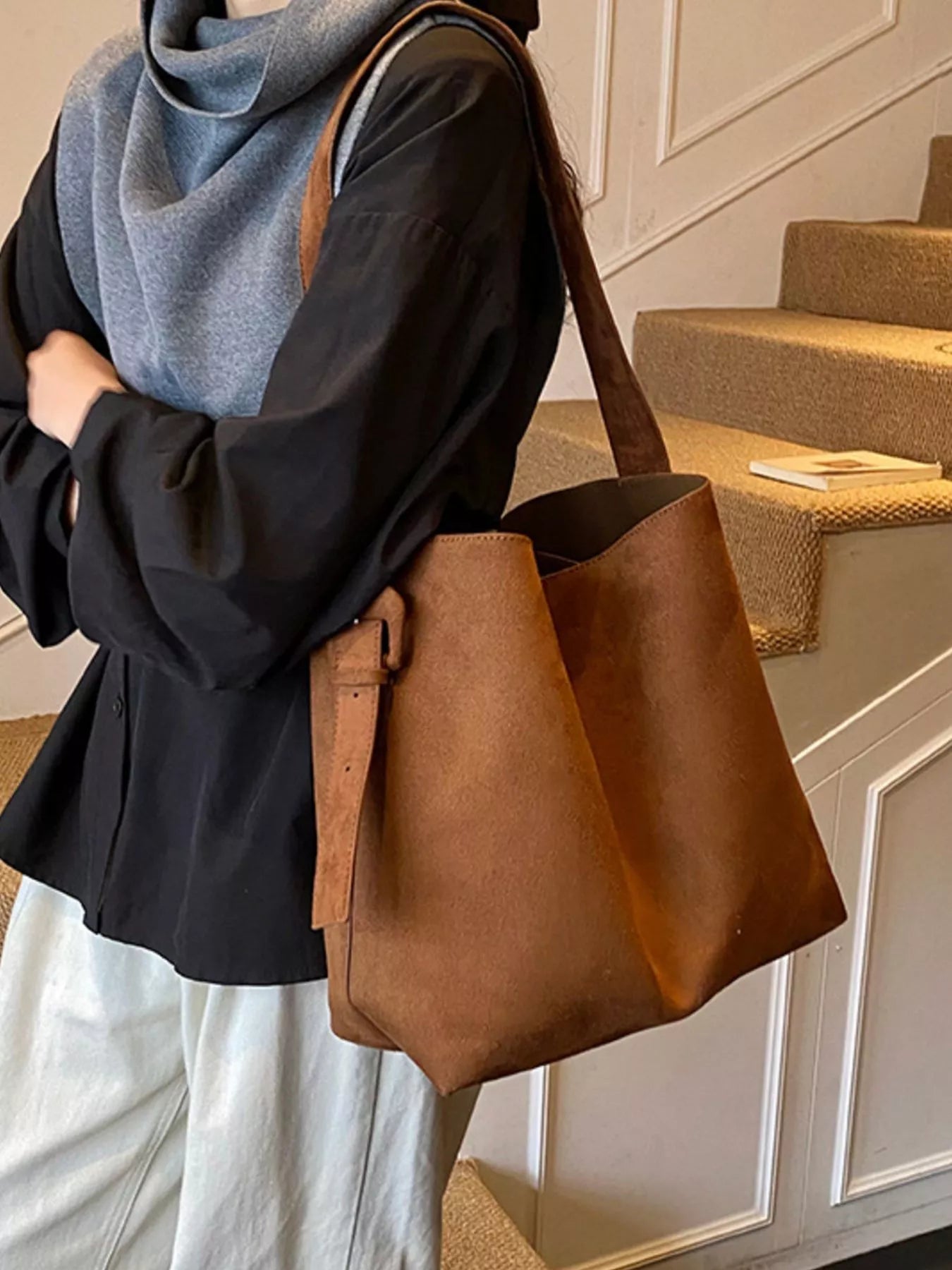 Buckle Adjustable Strap Tote Bag