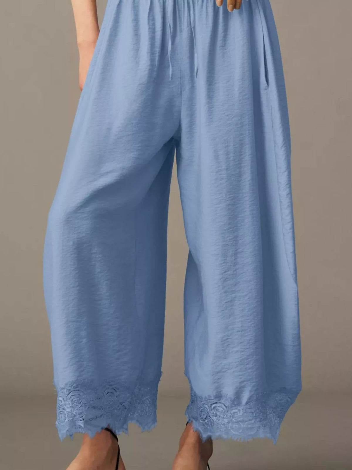Drawstring Wide Leg Pants