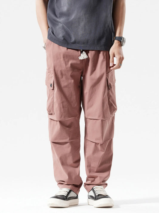 Men's Full Size Loose Fit Multi-Pocket Cargo Pants Plus Size