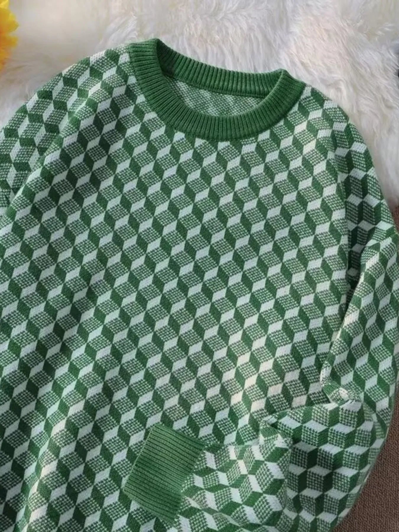 Men's Full Size Round Neck Long Sleeve Sweater Plus Size