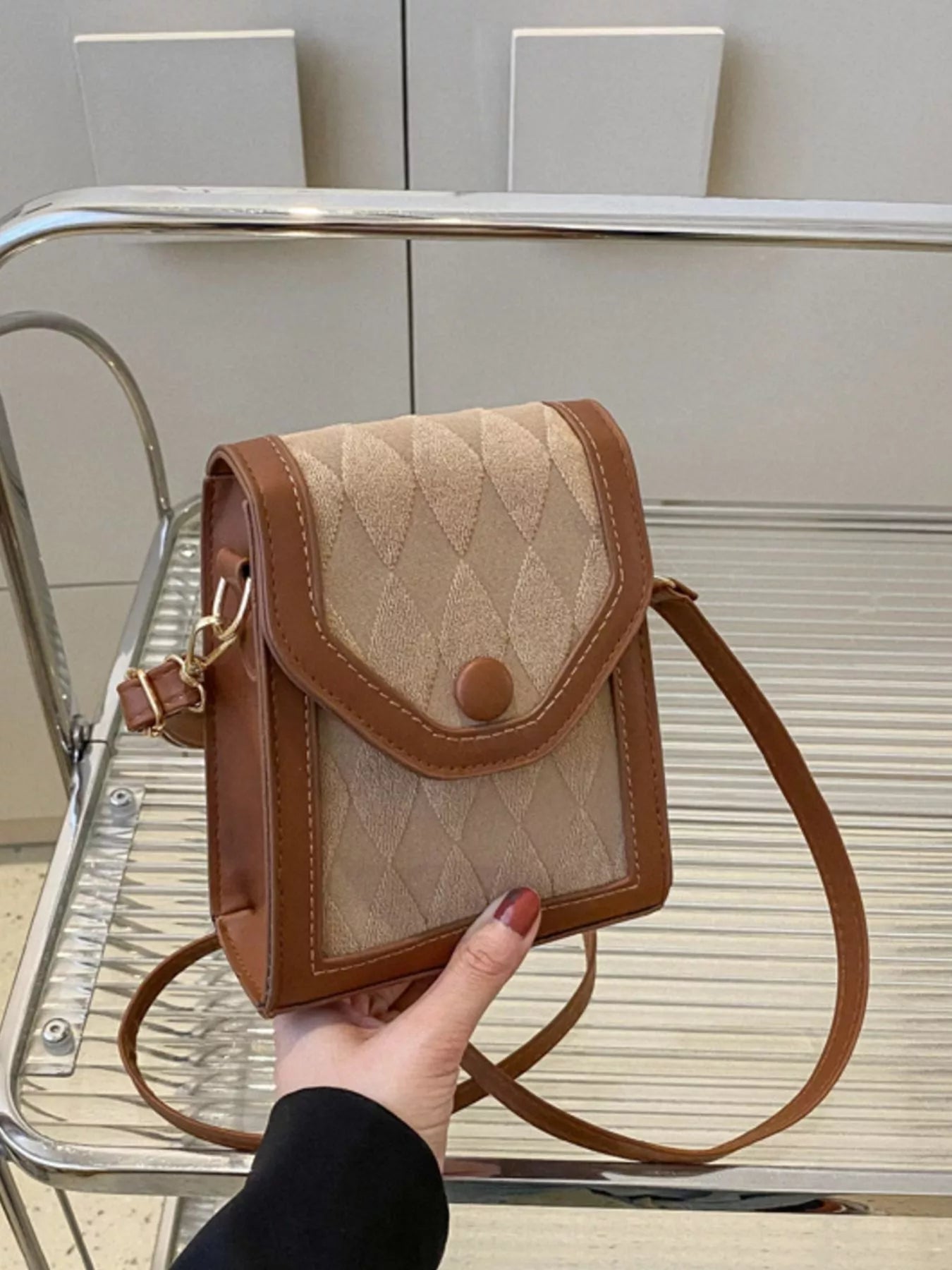 Adjustable Strap Flap Crossbody Bag