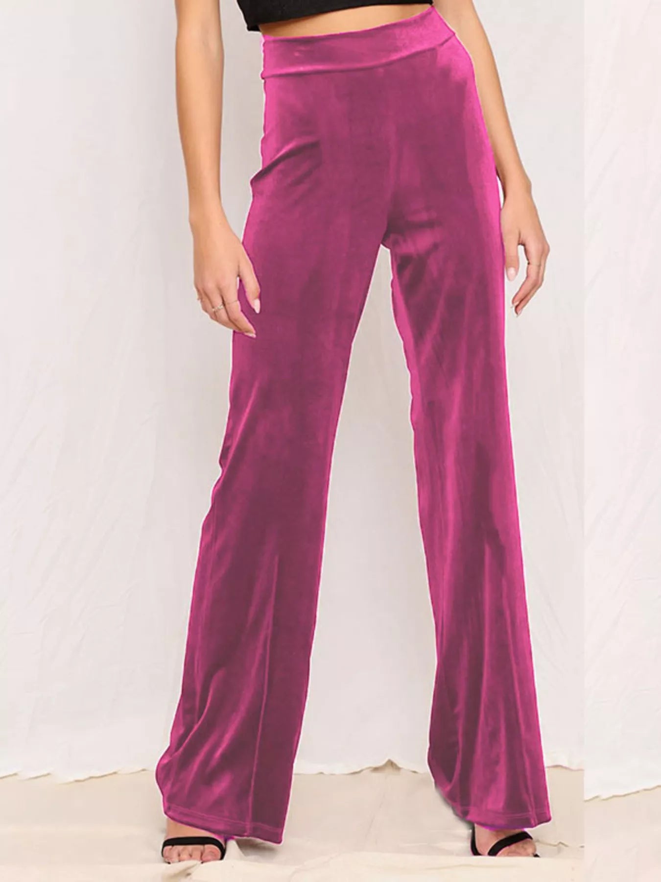 Full Size Velvet Wide Leg Pants Plus Size