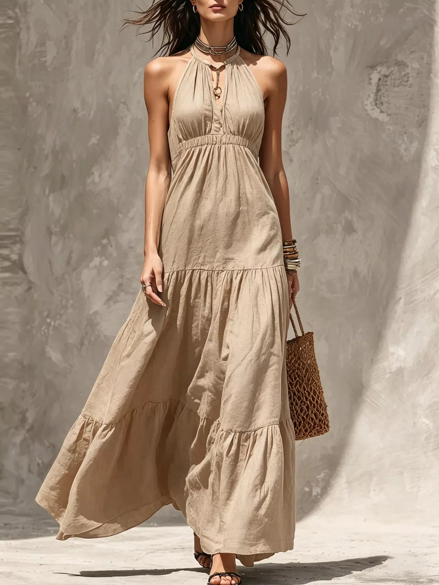 Sleeveless Tiered Maxi Dress