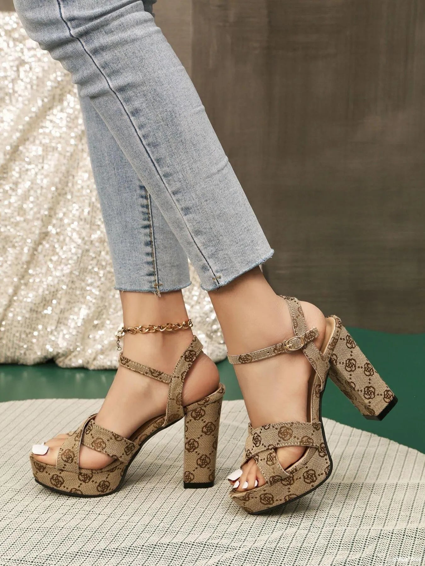 Platform Block Heel Sandals