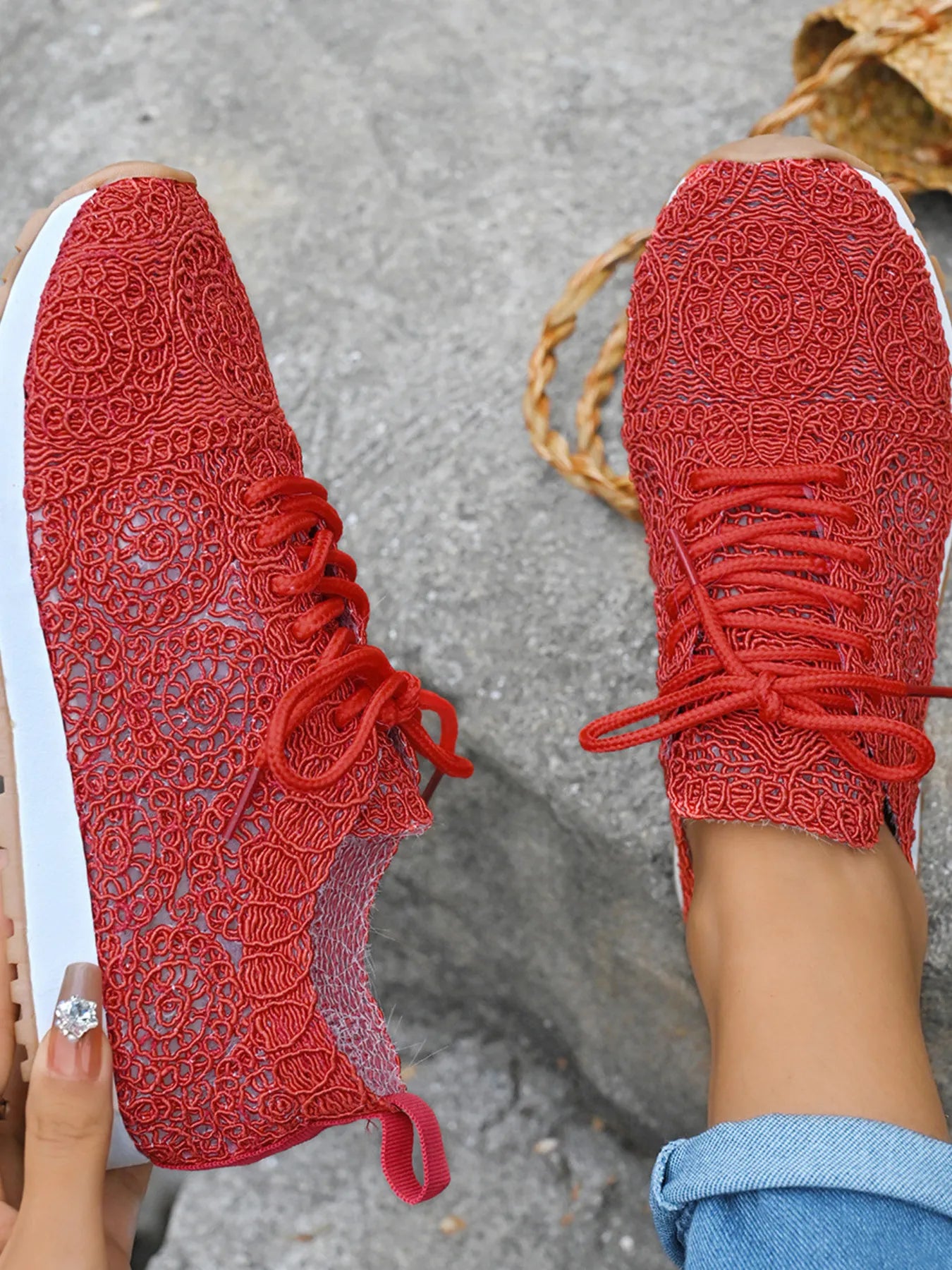 Mesh Lace Up Sneakers