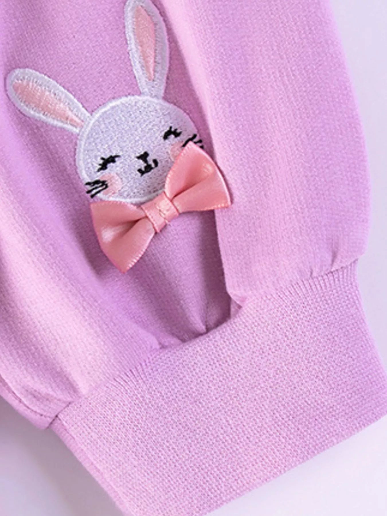 Children's Bunny Embroidered Sweatshirt Tulle Dress