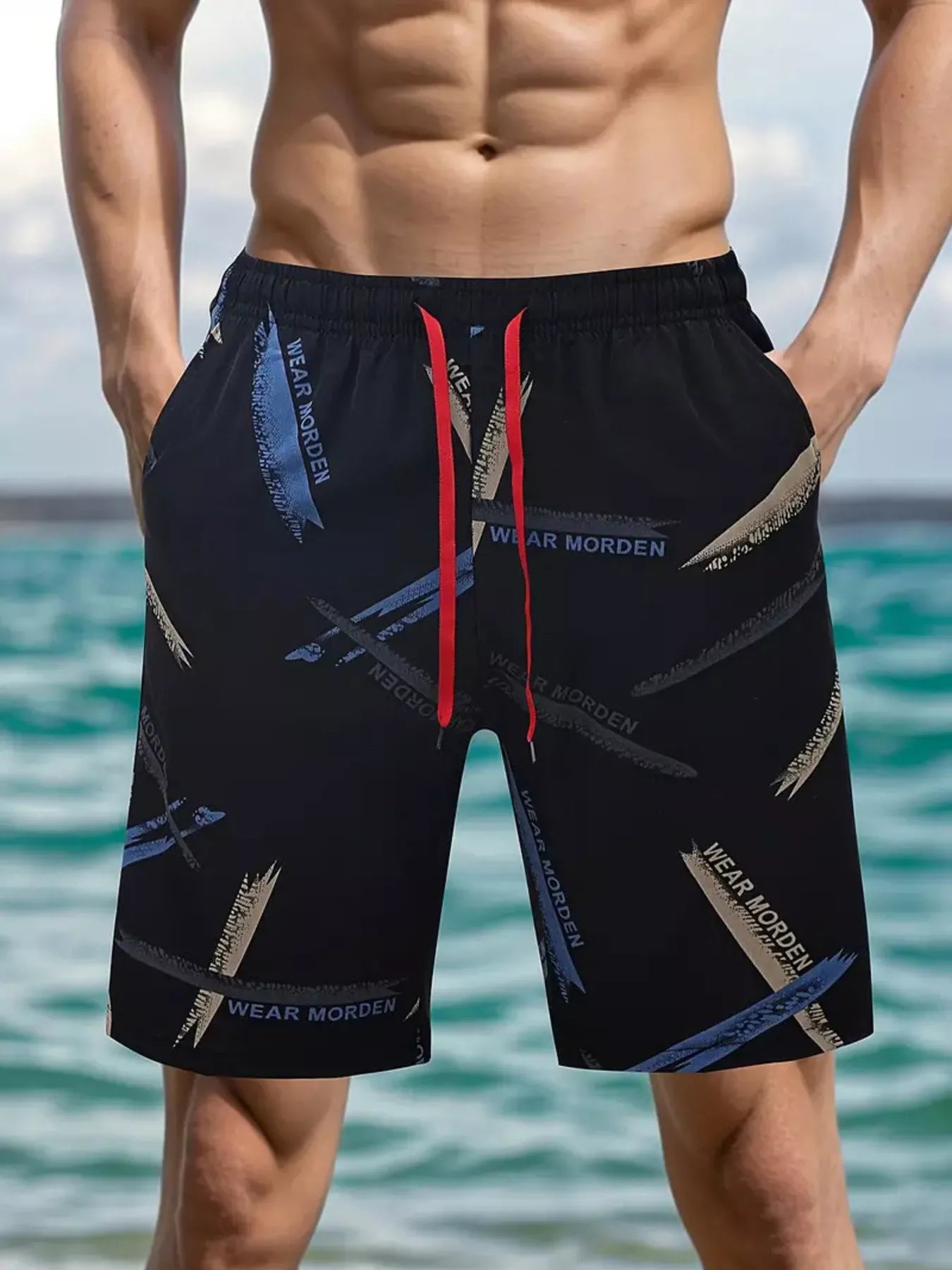 Men's Full Size Drawstring Pocketed Shorts Plus Size