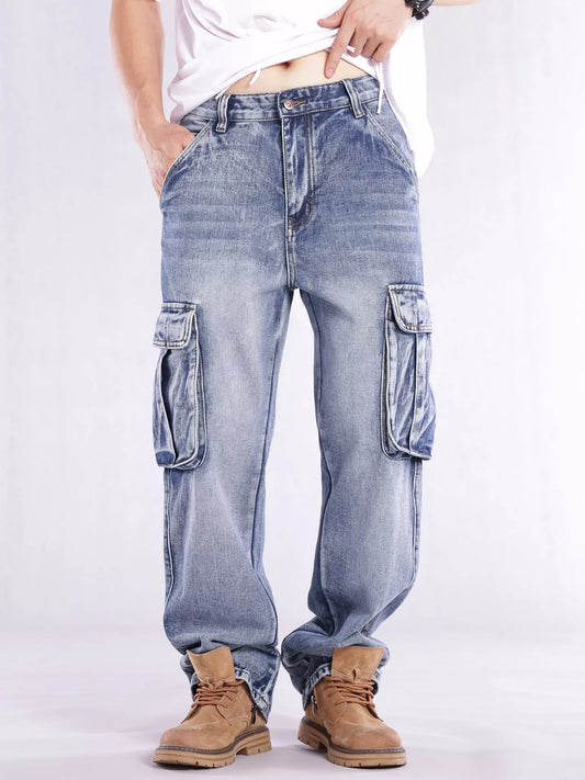 Men's Loose Fit Cargo Jeans