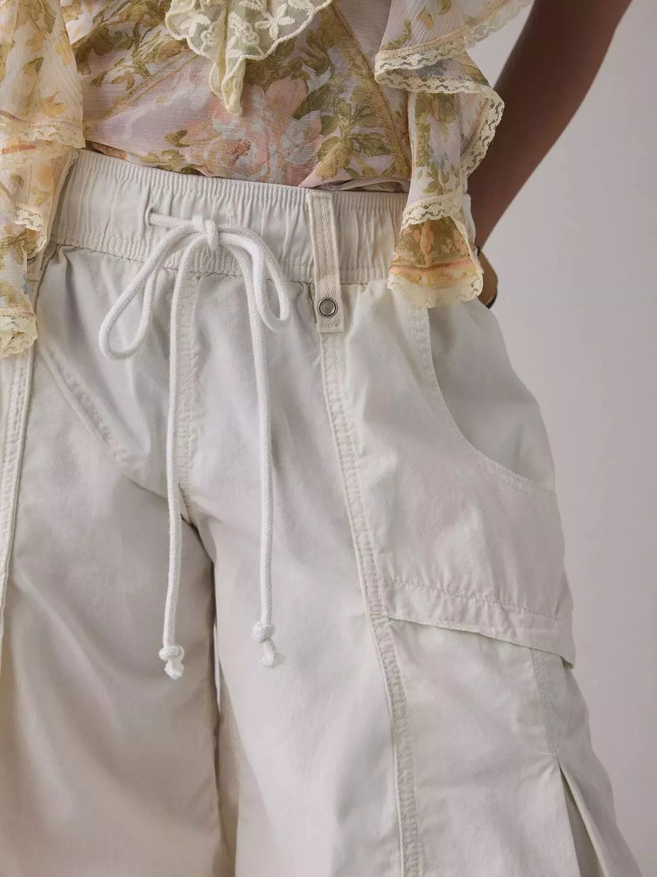 High-Waisted Cargo Wide-Leg Pants