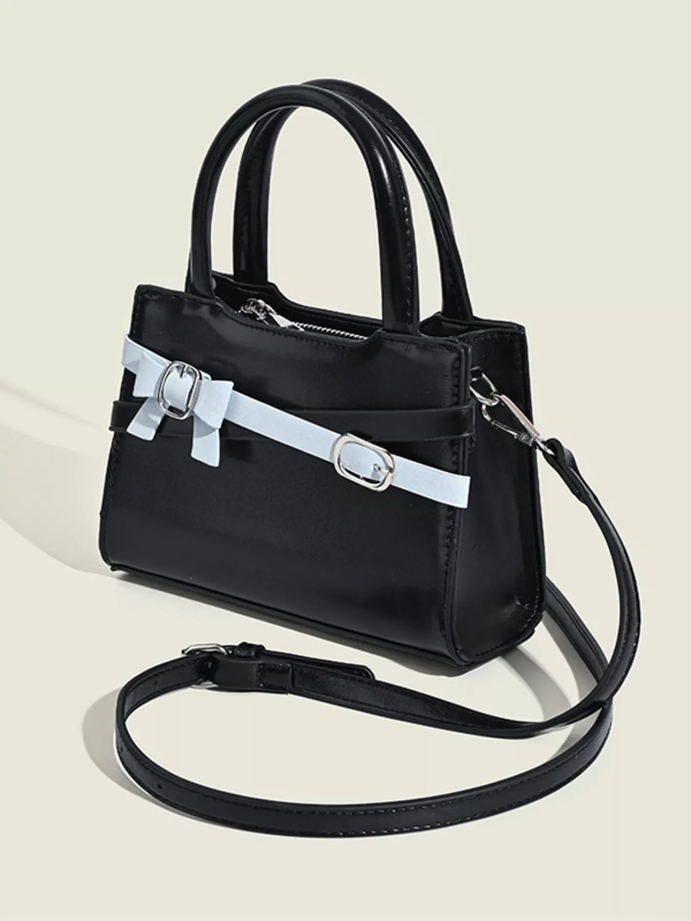 Bow Decor Top Handle Handbag