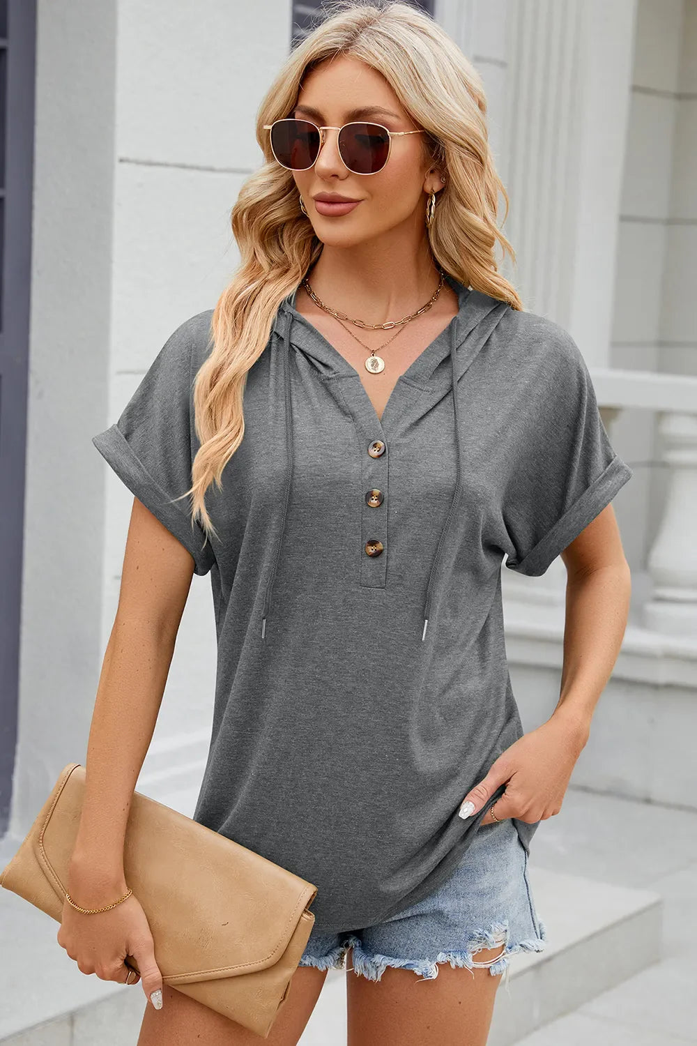 Florira Hooded Short Sleeve T-Shirt