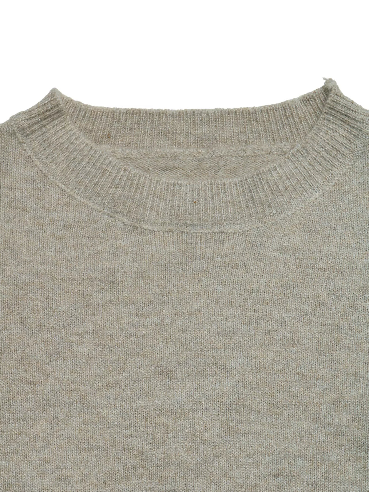 Layered Lace Hem Crew Neck Sweater