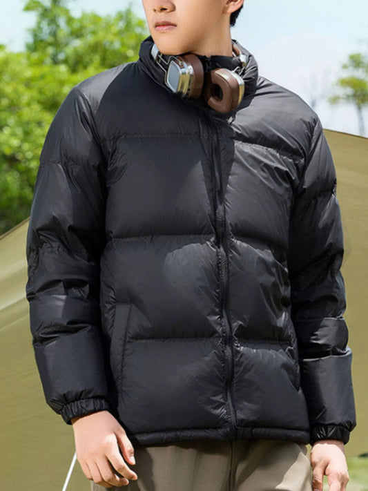 Men's Full Size Lightweight Packable Zip Up Puffer Jacket Plus Size