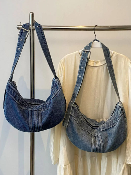 Denim Adjustable Strap Crossbody Bag