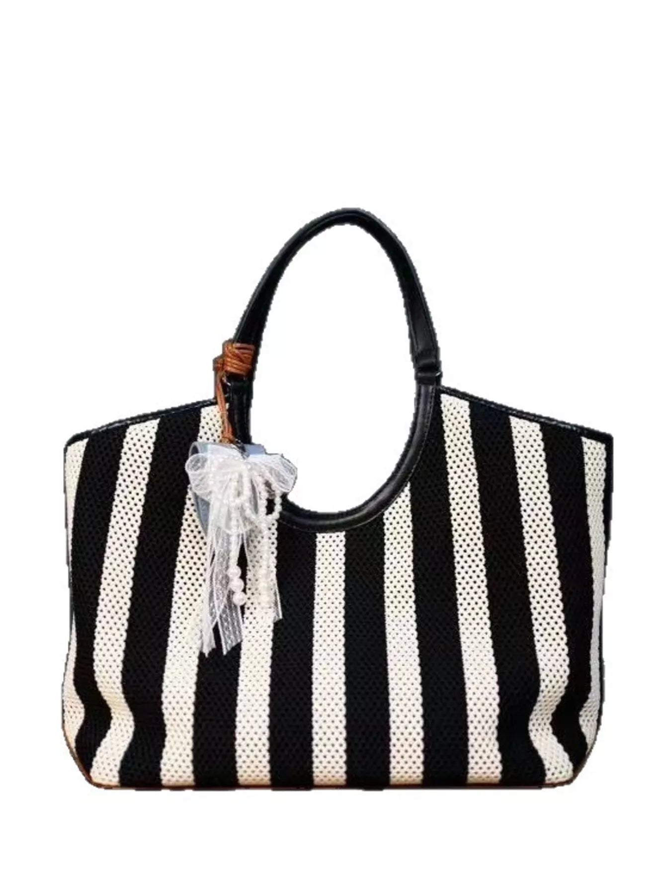 Contrast Striped Tote Bag