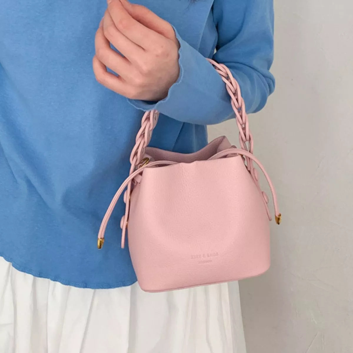 PU Leather Bucket Crossbody Bag