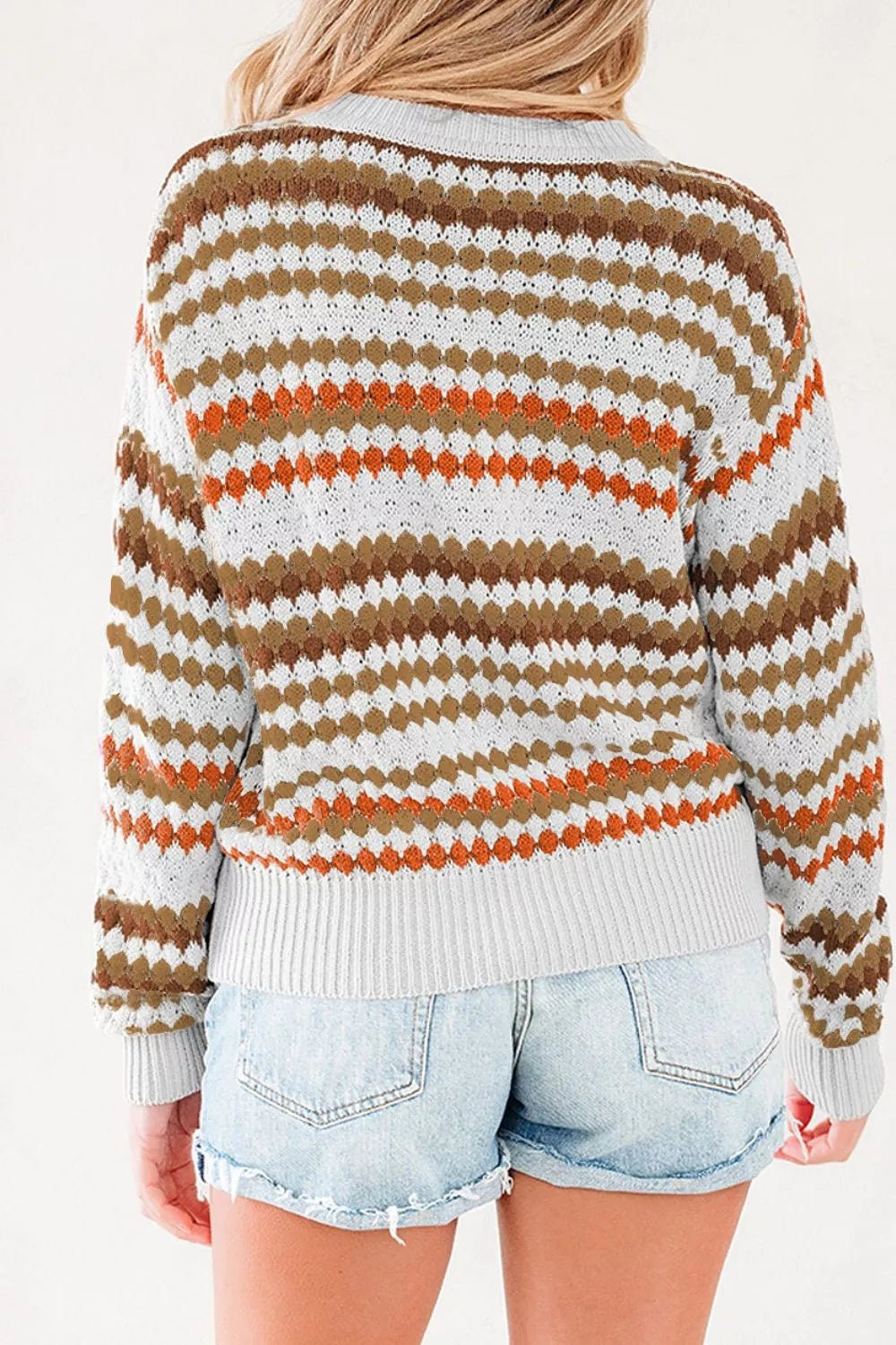 Striped Geometric Pattern Sweater